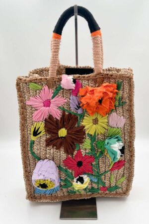 Raffia Flower Straw Bag