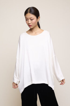 Silk Uni T-shirt Ecru