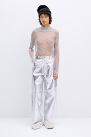 Silk Cotton Pant Silver