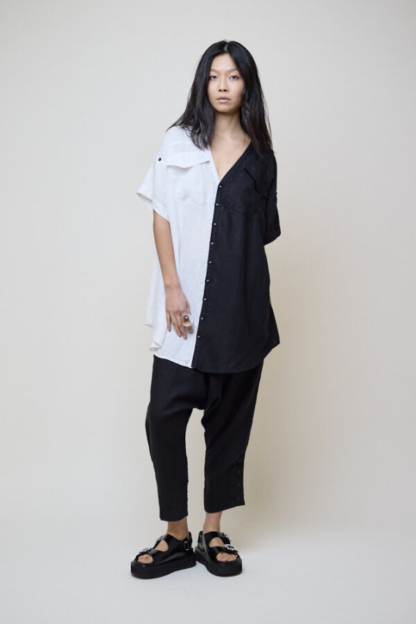 Bi-colour Linen Shirt