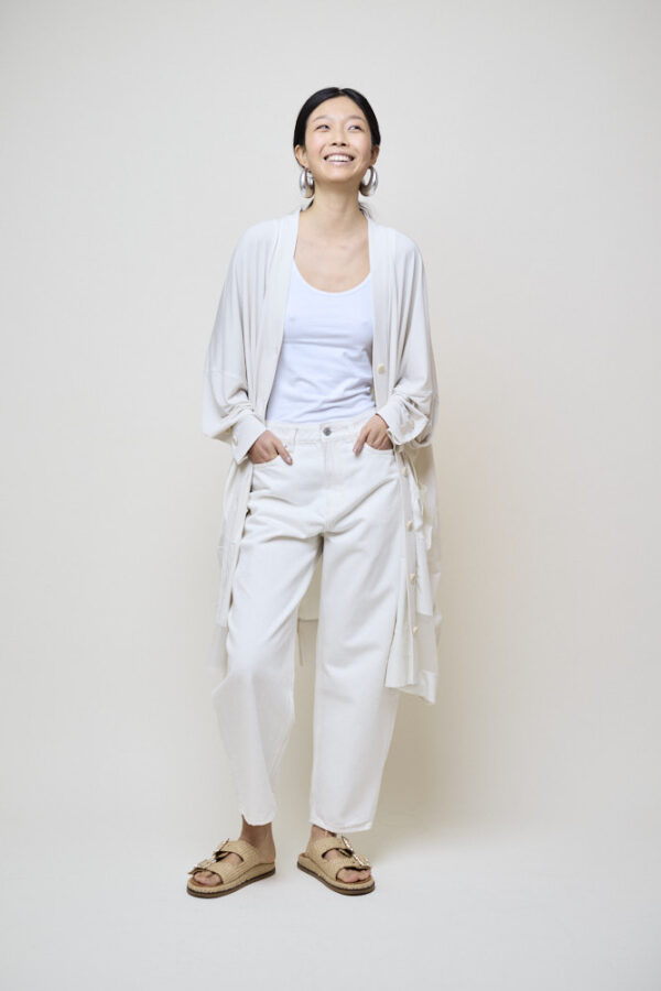Organza Patch Jersey Cardigan - Image 2