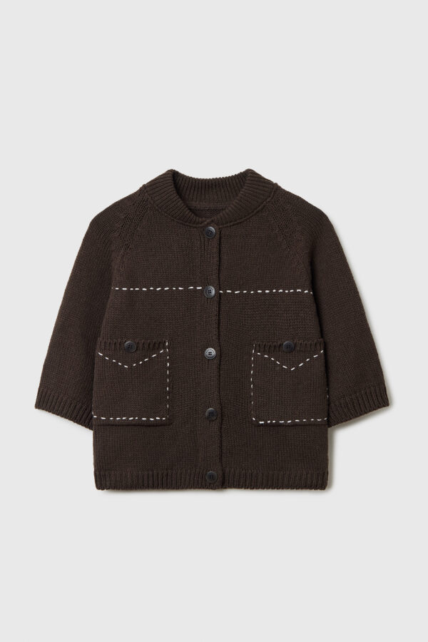 Stitched Cotton Cardigan - Image 4