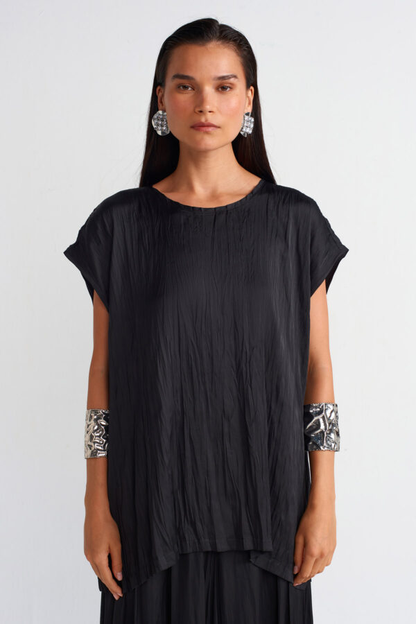 Crinkle Satin Top
