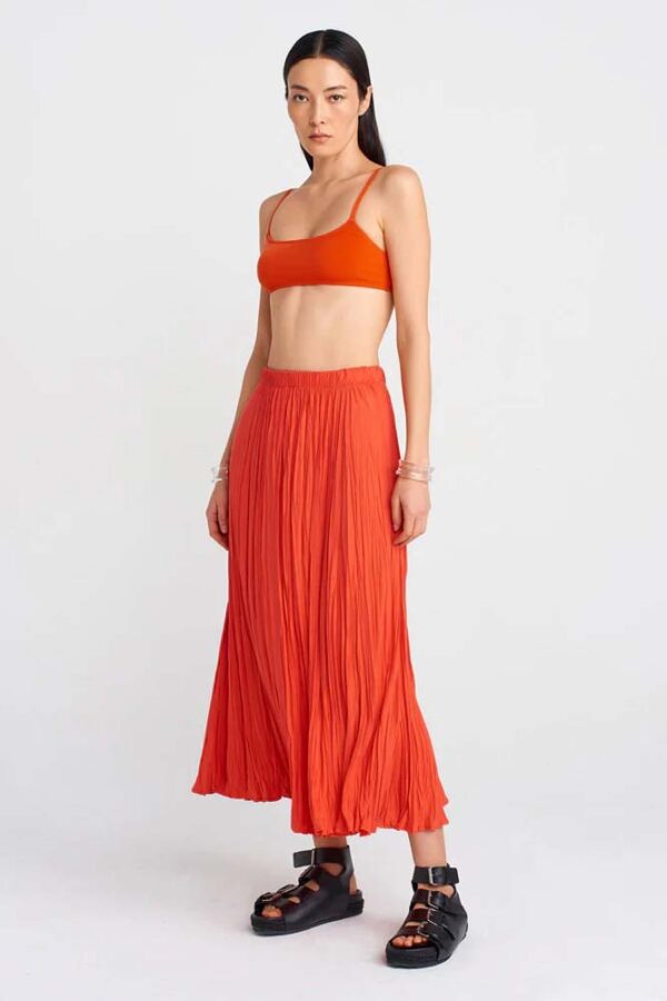 Crinkle Satin Skirt