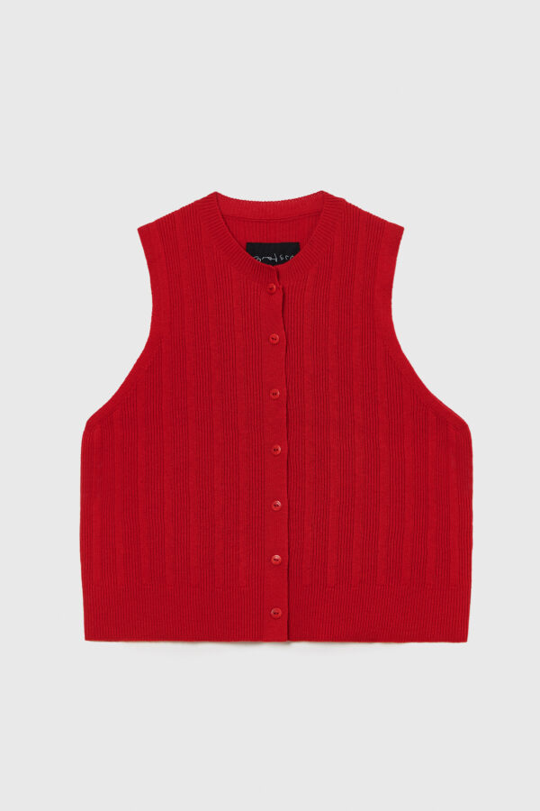 Merino Ribbed Waistcoat - Image 4