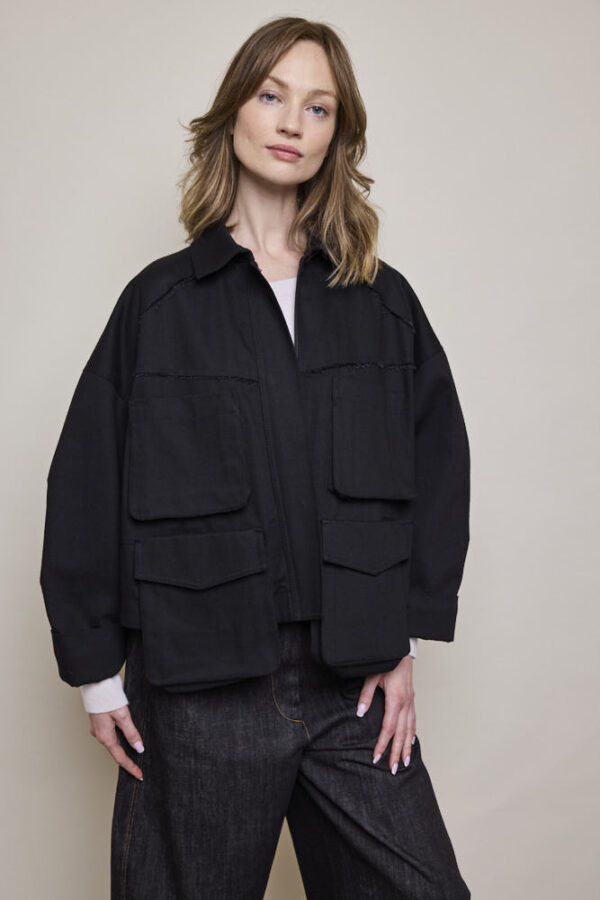 Denim Cargo Jacket - Image 2