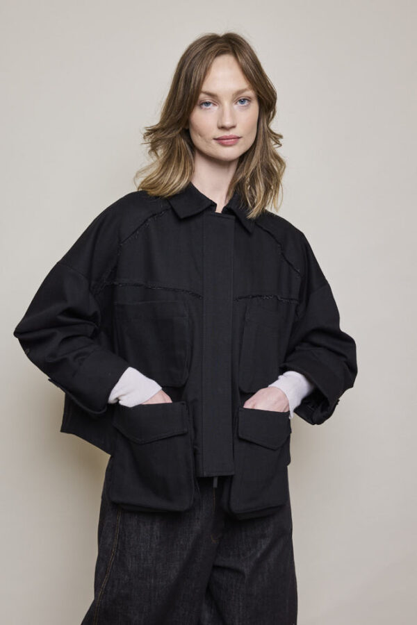 Denim Cargo Jacket - Image 4