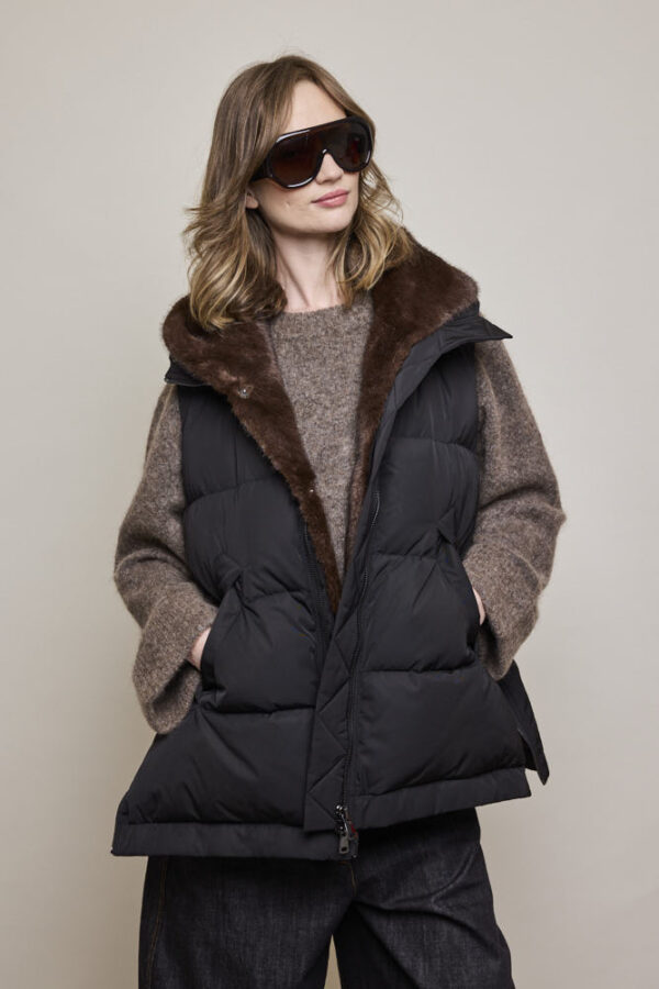 Padded Faux Fur Gilet - Image 5