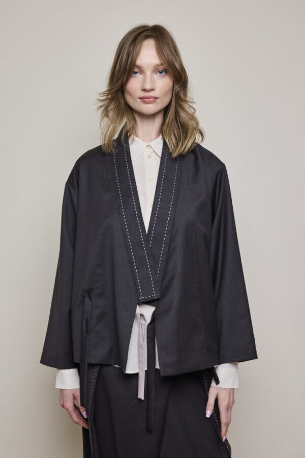 Stitch Detail Wrap Jacket