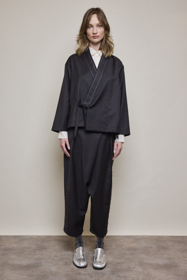 Stitch Detail Wrap Jacket - Image 2