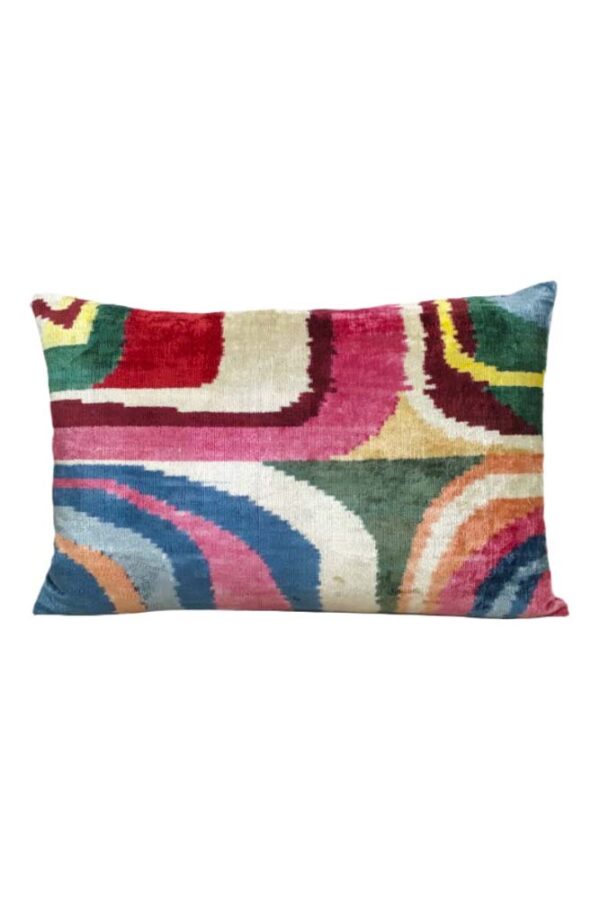 Ikat Silk Velvet Cushion