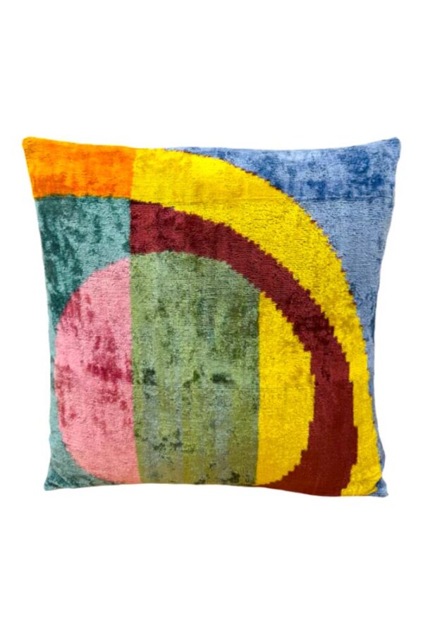Ikat Silk Velvet Cushion