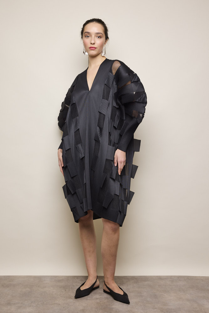 Patchwork Pleated Dress