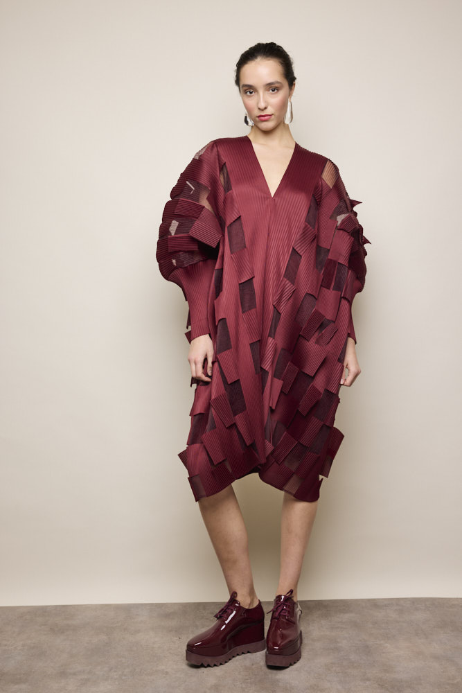 Patchwork Pleated Dress